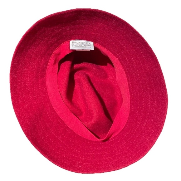 Vtg Banana Republic Safari & Travel Bucket Hat M/L Red Wool Blend Made in UK main image 4